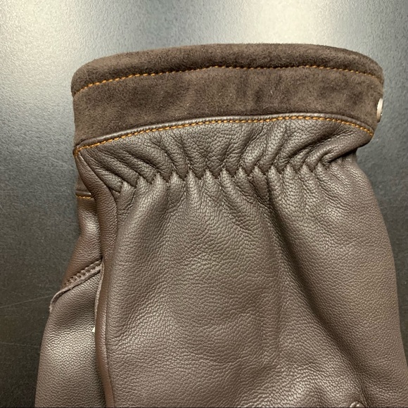 Ugg Men's Brown Leather Captain Gloves Size Large - Picture 3 of 4